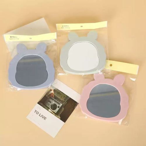 便携手持化妆镜创意广告高清镜子美容院多规格纹绣美妆手柄镜子