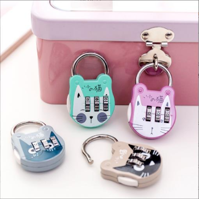 Cute Cartoon Mini Bag Small Padlock with Password Required Password Lock Gym Luggage Luggage Lock Suitcase Lock