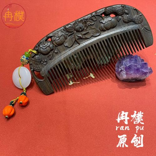 new chinese style original hair comb massage natural green sandalwood comb gift advanced niche design