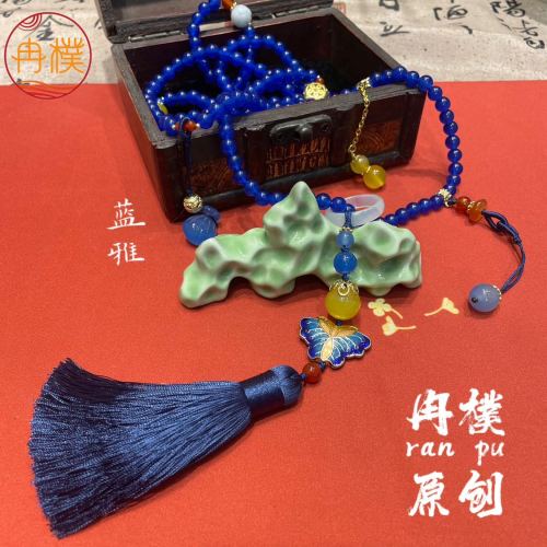 new chinese popular original crossbody chain antique cross chain ornament long chain natural jade manual zen advanced