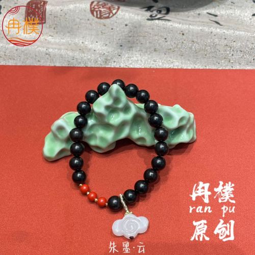 new chinese style bracelet ancient style original jewelry niche bracelet ebony wooden bead handmade hot sale