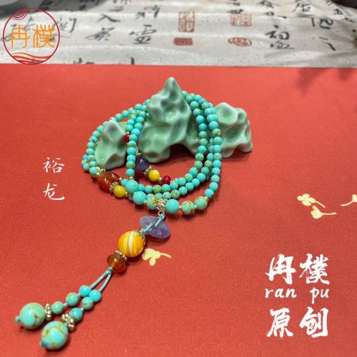 new chinese style multi-wrap bracelet ancient style original jewelry design national fashion bracelet niche handmade crystal natural stone