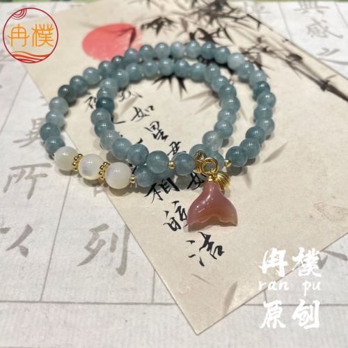 new chinese style retro bracelet national style zen niche original handmade jade ornament natural bracelet multi-circle