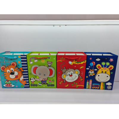 Cartoon Gift Bag Animal Handbag Ivory Board Bag High-End Shopping Bag 3d Patch Dusting Powder Craft in Stock