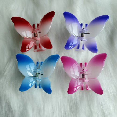 new grip plastic butterfly hair plastic grip medium butterfly barrettes factory direct sales barrettes