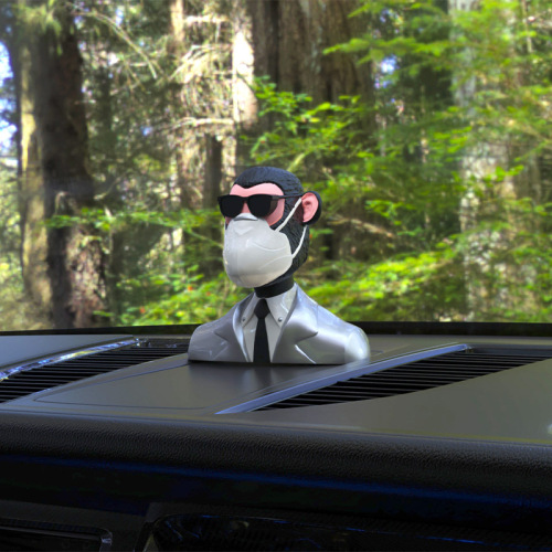 personalized boring ape car decoration nft digital art dashboard monkey head car stable mood car decoration