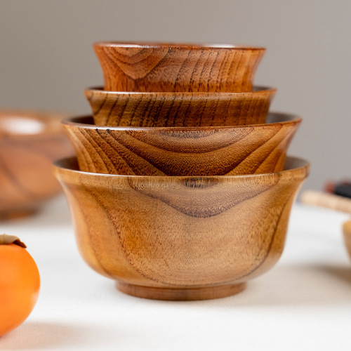 酸枣木整木一体拉萨返边碗家用面碗木制汤碗沙拉碗商用饭碗餐具