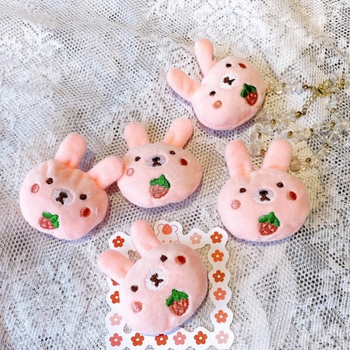Pink Strawberry Bunny Autumn and Winter Plush Doll DIY Accessories Hair Accessories Accessories Shoes Bag Material