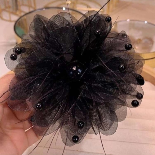 peony feather grip good-looking light luxury barrettes handmade flowers new internet celebrity back head updo shark clip