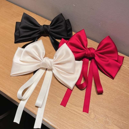 big bow ribbon hairpin for women 2024 new summer high-grade back head top clip spring clip hair accessories