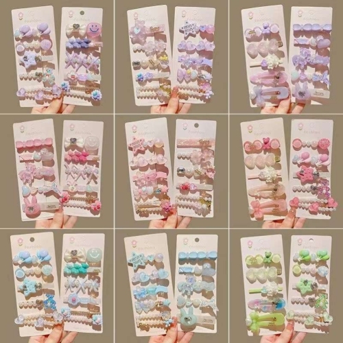 children‘s love bow hairpin dopamine sweet hairpin set cute candy color bangs clip side clip hair accessories