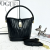Simple Stylish Bag 2023 New Summer Portable Hand-Carrying Women's Shoulder Bag Embroidery Thread Texture Cross Body Bucket Bag All-Matching