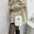 Baistu Women's Bag 2023 New Style White Series Soft Leather Simple Embroidery Chain Shoulder Bag Crossbody Small Square Bag