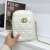 Baistu Women's Bag 2023 New Style White Series Soft Leather Simple Embroidery Chain Shoulder Bag Crossbody Small Square Bag