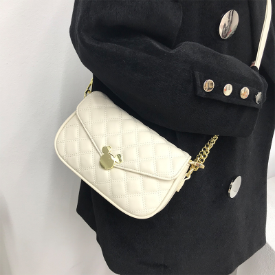 Simple Embroidery Thread Bag 2023 New Internet Celebrity Fashion Chain Women's Shoulder Bag High-Grade Western Style Crossbody Small Square Bag
