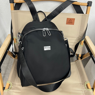 Simple Black Waterproof Bag 2023 New Single Shoulder Bag Large Capacity Casual Backpack Middle-Aged Mother Bag