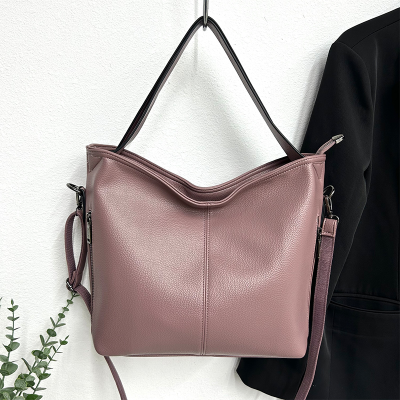 Simple Soft Leather Bag 2023 New Retro High-Grade Fashion Portable Shoulder Bag Women's Commuter Crossbody Tote Bag