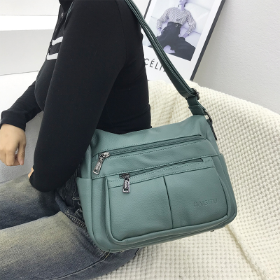 Internet Celebrity Stylish Bag 2024 New Simple Middle-Aged Mom Bag High Sense Multi-Layered All-Matching Large Space Messenger Bag