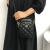 Black Simple Bag 2024 Spring Embroidery Thread Shoulder Women's Bag High-Grade Western Style Crossbody All-Match Vertical Phone Bag