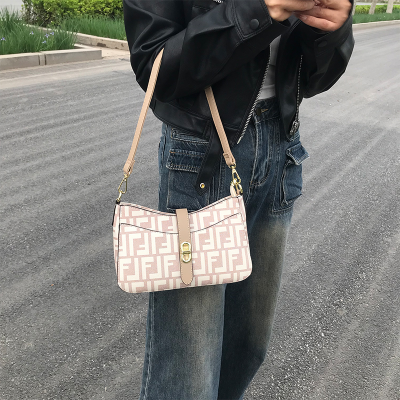 Retro Bags 2024 New Online Influencer Fashion Pattern Cloth Women's Shoulder Bag Textured Western Style Messenger Bag Middle-Aged Mother Bag