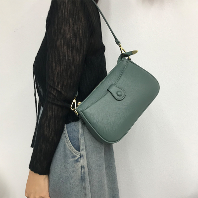 European and American Fashion Pouch Women's Crossbody 2024 New Popular Bag Soft Leather Ladies Portable All-Match Simple Underarm Bag