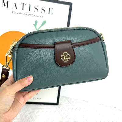 Soft Leather Simple Bag 2024 New Online Influencer Fashion Hand-Held Wallet Multi-Layer Large Space Crossbody Phone Bag