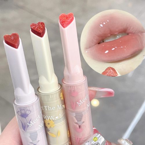 gegebear gogo bear flower language honey lipstick moisturizing heart-shaped lipstick female student lipstick pen makeup wholesale