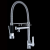 Single Handle Matte Black Brass Kitchen Faucet with Spring Pull Down