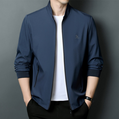 2025春季新品轻薄外套男式立领商务休闲夹克中青年男士宽松上衣潮