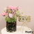 Artificial flowers bonsai with flowerpot, The Flowerpot material is ceramic, the flower material is raw silk