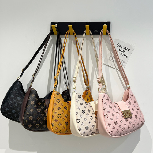 new presbyopic pea bag 2023 women‘s bag retro women‘s shoulder bag foreign trade bag women‘s wholesale printing underarm bag