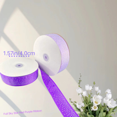 Korean Version 4.0 Ribbon Starry Hot Drilling Polyester Belt Woven Belt DIY Headdress Flower Clothing Accessories