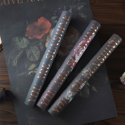 Waterproof Thickened Flowers Wrapping Paper High-End English Gilding Bouquet Dacal Paper Flower Shop Material