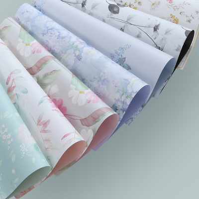 Spring Waltz Flowers Wrapping Paper High-Grade Waterproof Dacal Paper Bouquet Packaging Materials Floral Materials