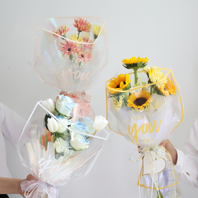 Flower Simple Frame Shaped Multi-Piece Bag Single Bag Waterproof Fully Transparent Bouquet Bag Floral Flower Material
