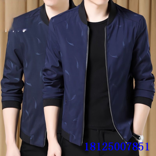 new middle-aged men‘s jacket spring and autumn middle-aged and elderly men casual jacket baseball collar dad autumn and winter clothing