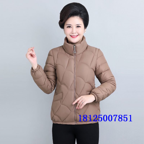 mom winter clothing coat new middle-aged and elderly down cotton-padded jacket short middle-aged women‘s clothing autumn and winter thickening cotton-padded jacket
