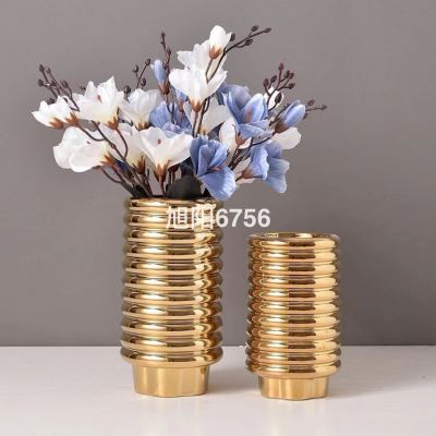Nordic Style Living Room Decoration Dining Table Flower Magic Color Ceramic Vase Wedding Hotel Soft Outfit Crafts Entrance Decoration