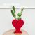 INS Style Heart Shaped Good-looking Vase B & B Model Room Soft Ceramic Decoration Living Room Heart-Shaped Flower Container