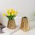 Ceramic Vase Electroplated Golden Dining Table Dried Flower Flower Arrangement Flower Ware Home Decorations and Accessories Decoration Model Room H
