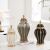 European-Style Ceramic Electroplating Golden Edge Temple Jar Affordable Luxury Style Home Living Room Decorations Hotel Hallway Table Top Large Vase