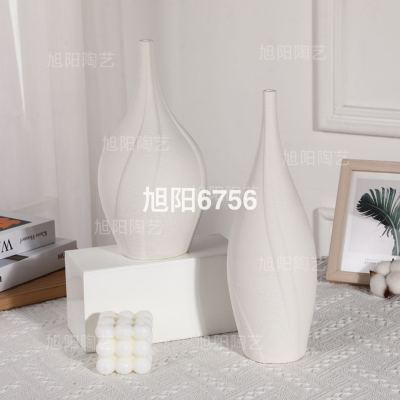 Cross-Ceramic Small Vase 3d Printing Plain Flower Holder Home Living Room Decorations Decoration Simple Ceramic Vase Set