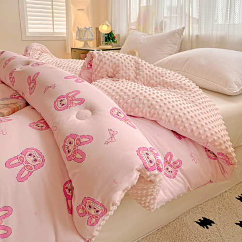 佳梦家纺针织豆豆绒儿童被单人学生宿舍冬季保暖被芯宝宝春秋被