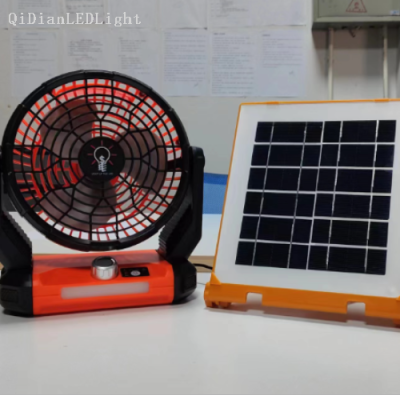 Led Lighting Portable Portable Rechargeable Light Solar Fan Multifunctional Design Handheld Bracket Fan Camping