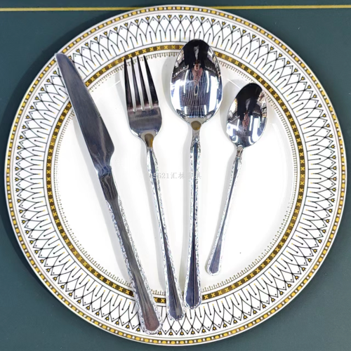 foreign trade hot selling stainless steel tableware xr-b series small waist western food steak knife fork spoon tea spoon 6pc