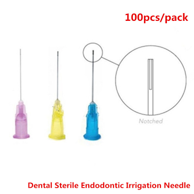 100 Pcs Root Canal Irrigation Needle Flat End Notched Endo Needle Tip Syringe Dental Tool Laboratory Oral Care
