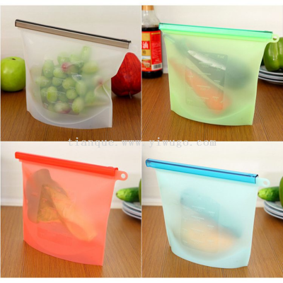 Kitchen Household Food Fruit Breast Milk Grocery Bag Refrigerator Storage Silicone Bag Sealed Fresh Bag