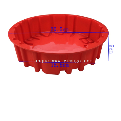 Silicone Chiffon Cake Mold Household Oven Baking Mold Non-Slip Thickened Happy round Kitchen Cake Mold