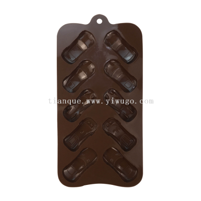 10-Piece Car Silicone Chocolate Mold Candy Biscuit Cake Baking Mold Ice Cube Mold Oval