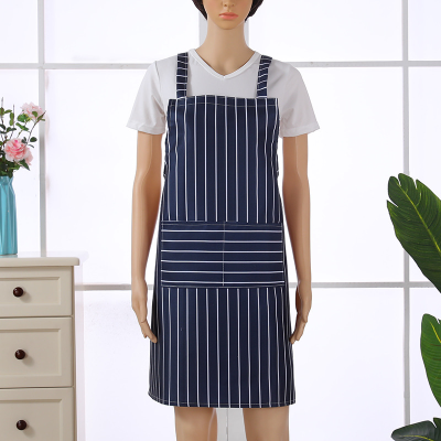 Household Apron Kitchen Restaurant Dedicated Work Clothes Oil-Proof Striped Work Apron Smock